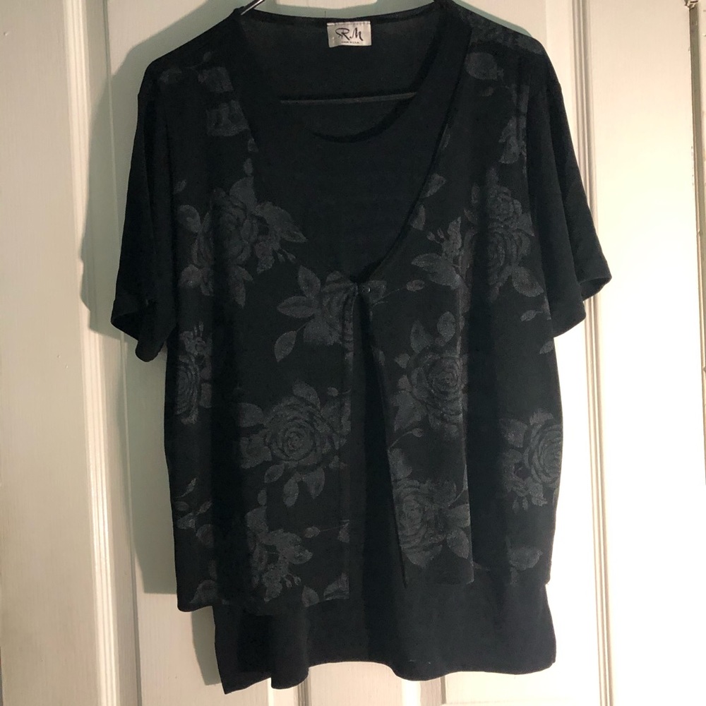 R&M black dressy top  in women’s size large